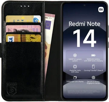Rosso Element Xiaomi Redmi Note 14 4G Hoesje Book Case Wallet Zwart