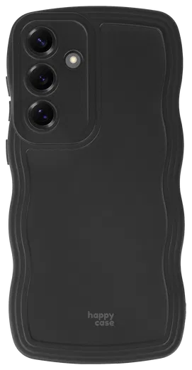 HappyCase Wavy Samsung Galaxy S25 Hoesje TPU Back Cover Zwart afbeelding 1