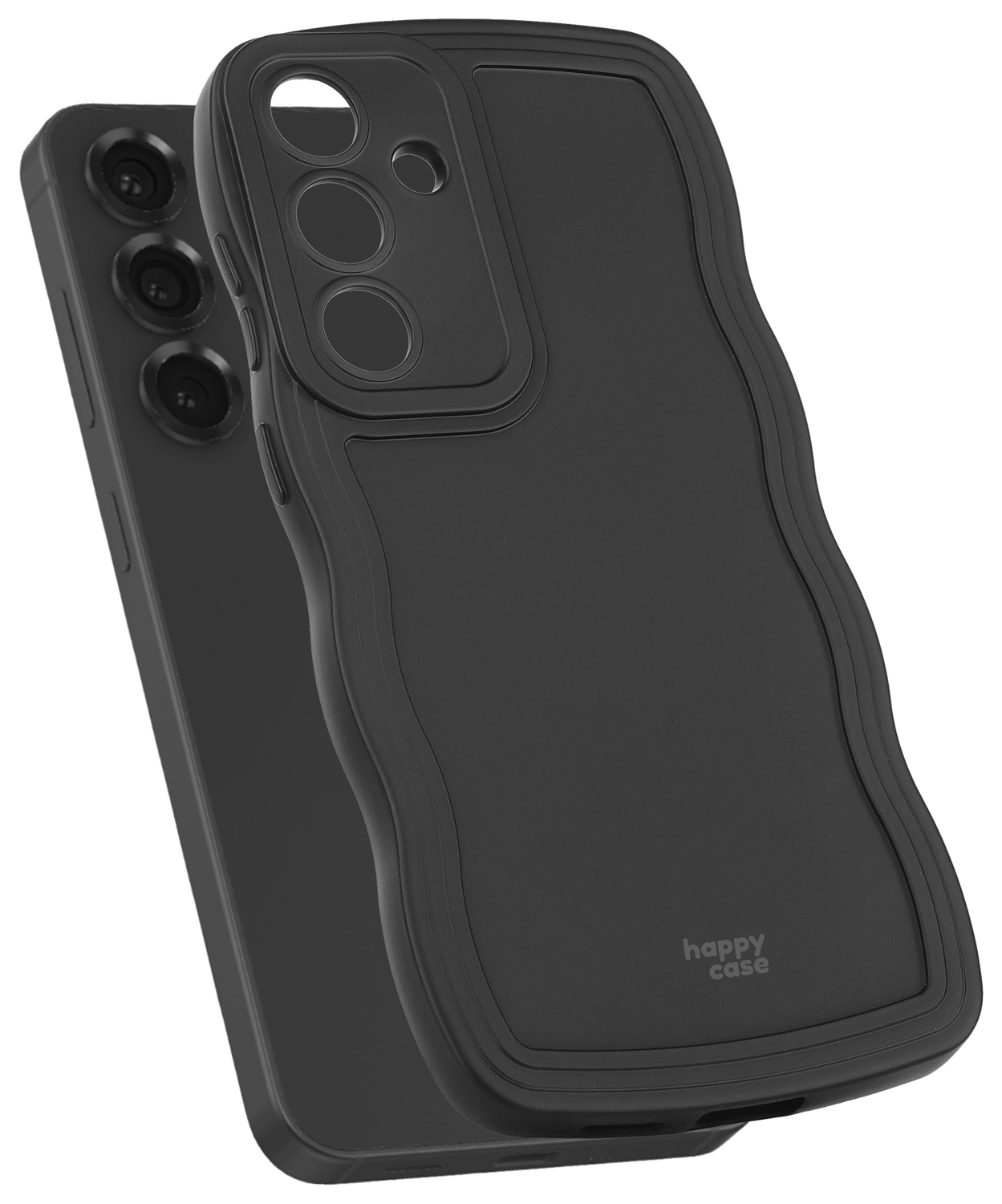 HappyCase Wavy Samsung Galaxy S25 Hoesje TPU Back Cover Zwart afbeelding 11