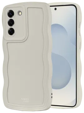 HappyCase Wavy Samsung Galaxy S25 Hoesje TPU Back Cover Beige