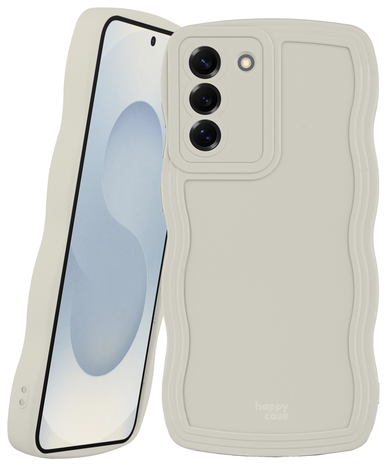 HappyCase Wavy Samsung Galaxy S25 Hoesje TPU Back Cover Beige afbeelding 11