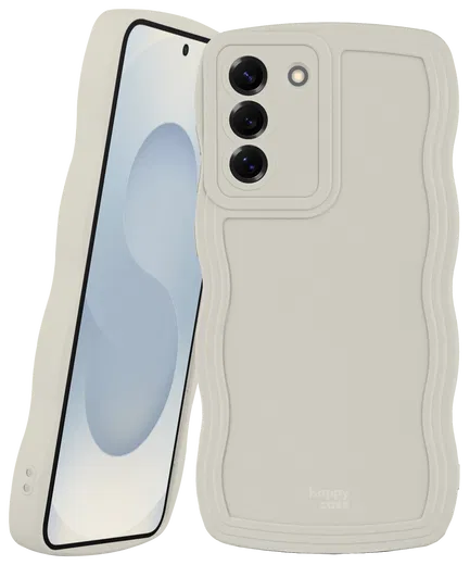 HappyCase Wavy Samsung Galaxy S25 Hoesje TPU Back Cover Beige afbeelding 11