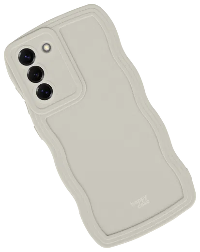 HappyCase Wavy Samsung Galaxy S25 Hoesje TPU Back Cover Beige afbeelding 12