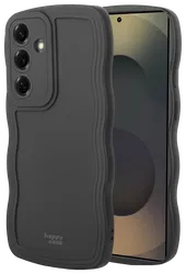 HappyCase Wavy Samsung Galaxy S25 Plus Hoesje TPU Back Cover Zwart afbeelding