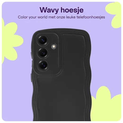 HappyCase Wavy Samsung Galaxy S25 Plus Hoesje TPU Back Cover Zwart afbeelding 4
