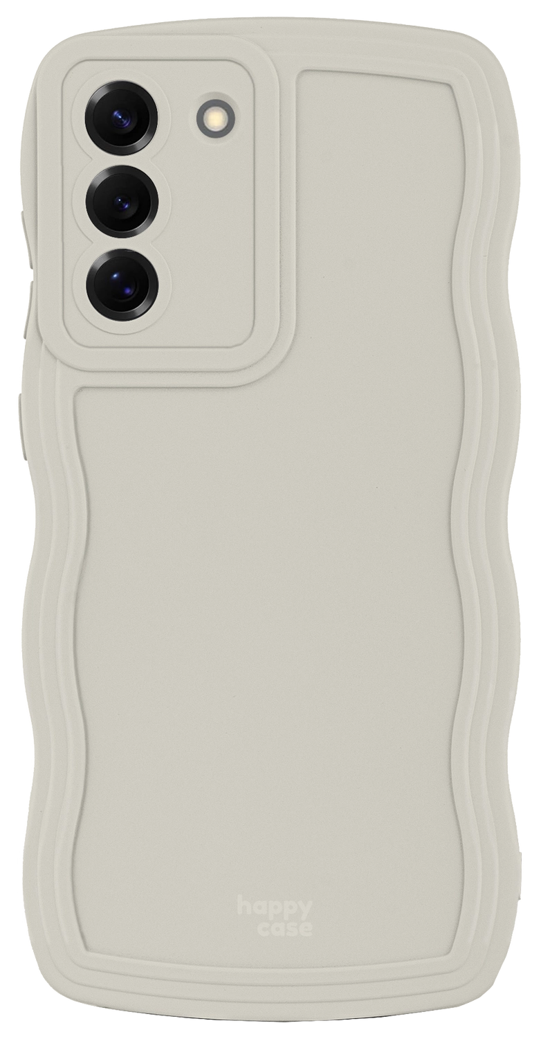 HappyCase Wavy Samsung Galaxy S25 Plus Hoesje TPU Back Cover Beige afbeelding 1