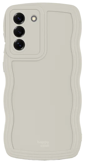 HappyCase Wavy Samsung Galaxy S25 Plus Hoesje TPU Back Cover Beige afbeelding 1