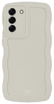 HappyCase Wavy Samsung Galaxy S25 Plus Hoesje TPU Back Cover Beige