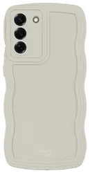 HappyCase Wavy Samsung Galaxy S25 Plus Hoesje TPU Back Cover Beige afbeelding