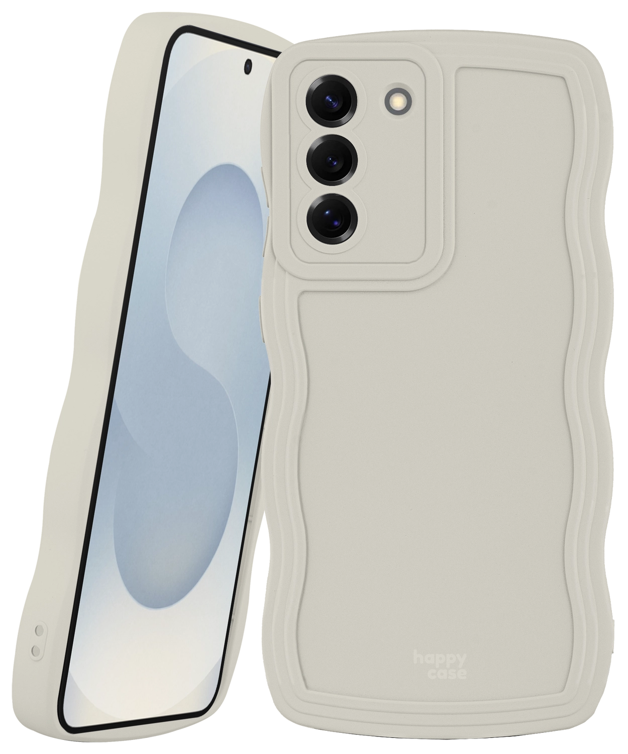 HappyCase Wavy Samsung Galaxy S25 Plus Hoesje TPU Back Cover Beige afbeelding 14