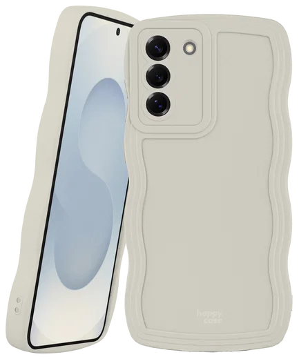 HappyCase Wavy Samsung Galaxy S25 Plus Hoesje TPU Back Cover Beige afbeelding 14