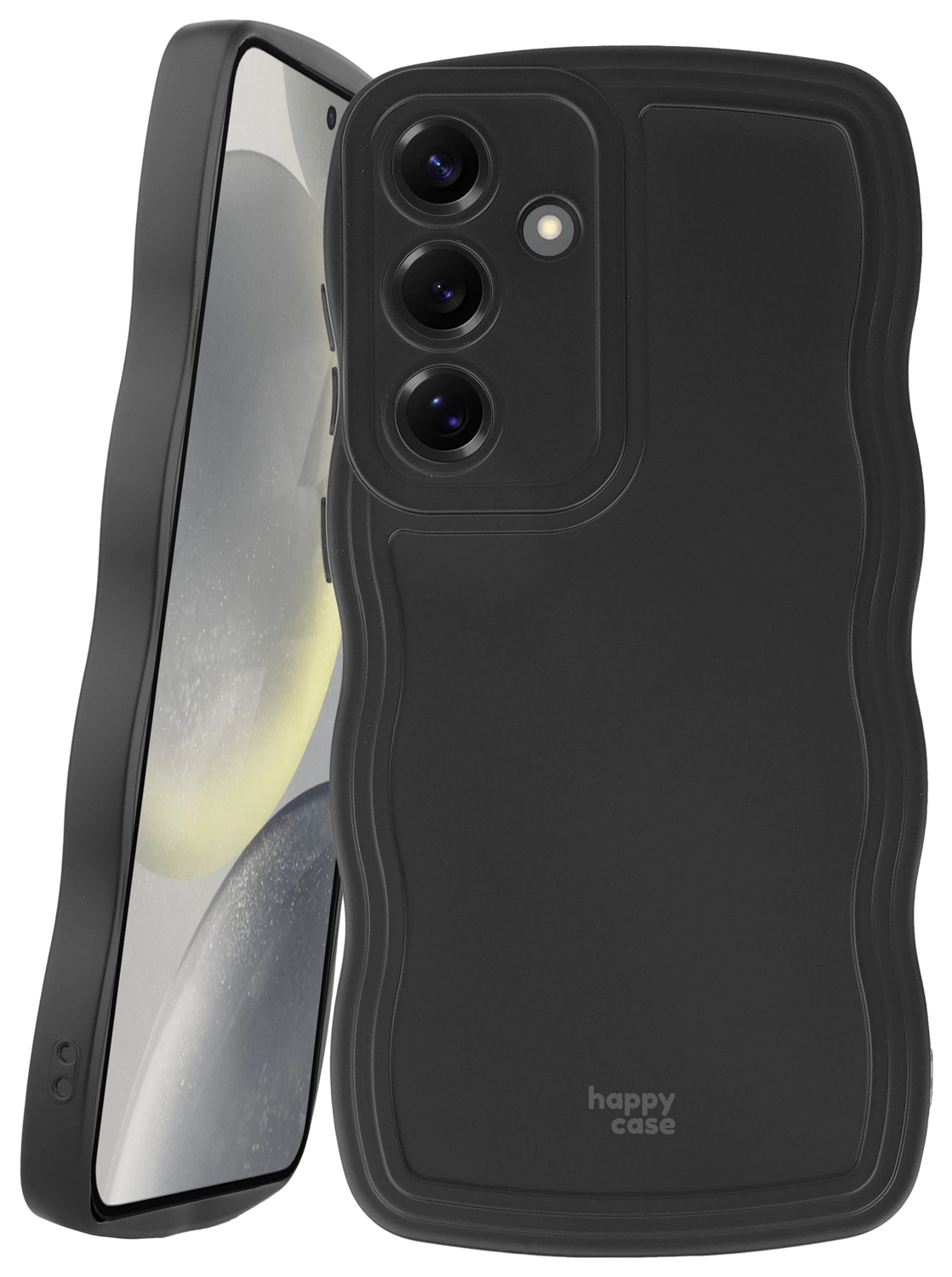 HappyCase Wavy Samsung Galaxy S24 Hoesje TPU Back Cover Zwart afbeelding 10