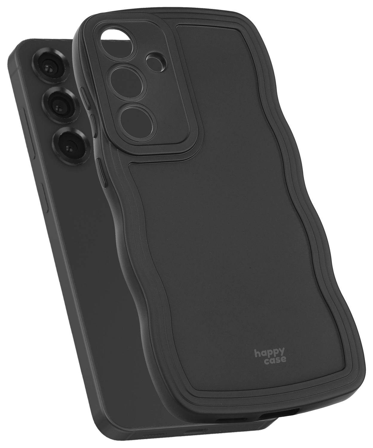 HappyCase Wavy Samsung Galaxy S24 Hoesje TPU Back Cover Zwart afbeelding 12