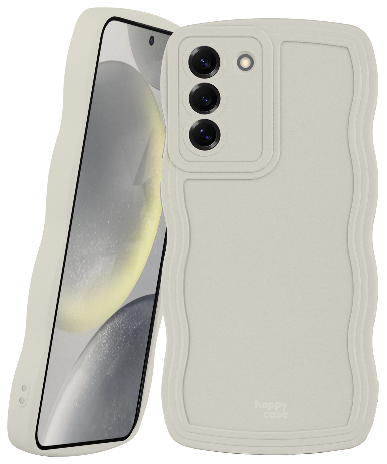 HappyCase Wavy Samsung Galaxy S24 Plus Hoesje TPU Back Cover Beige afbeelding 11