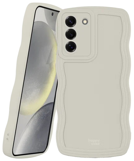 HappyCase Wavy Samsung Galaxy S24 Plus Hoesje TPU Back Cover Beige afbeelding 11