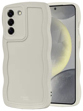 HappyCase Wavy Samsung Galaxy S24 Plus Hoesje TPU Back Cover Beige