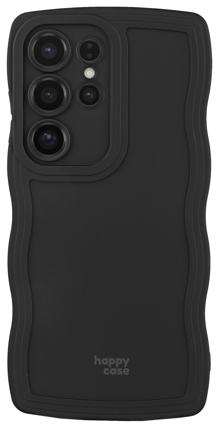 HappyCase Wavy Samsung Galaxy S24 Ultra Hoesje TPU Back Cover Zwart afbeelding 1