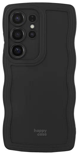 HappyCase Wavy Samsung Galaxy S24 Ultra Hoesje TPU Back Cover Zwart afbeelding 1