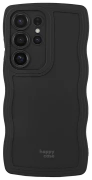 HappyCase Wavy Samsung Galaxy S24 Ultra Hoesje TPU Back Cover Zwart