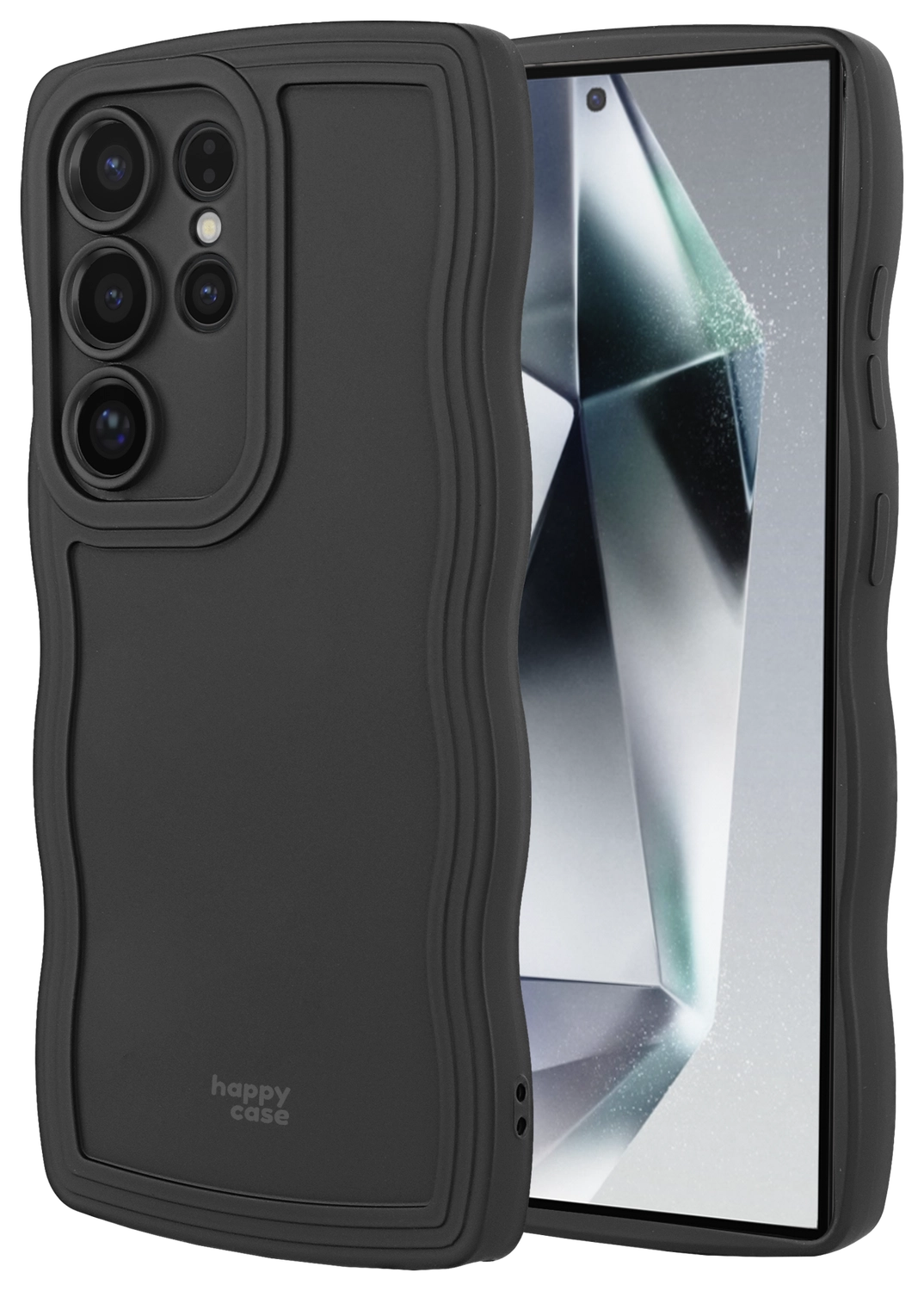 HappyCase Wavy Samsung Galaxy S24 Ultra Hoesje TPU Back Cover Zwart afbeelding 10