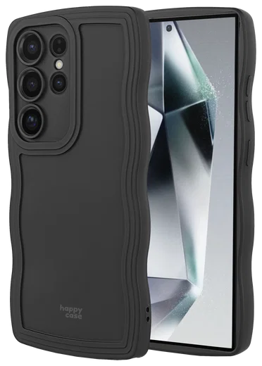 HappyCase Wavy Samsung Galaxy S24 Ultra Hoesje TPU Back Cover Zwart afbeelding 10