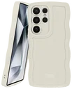 HappyCase Wavy Samsung Galaxy S24 Ultra Hoesje TPU Back Cover Beige