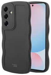 HappyCase Wavy Samsung Galaxy S24 FE Hoesje TPU Back Cover Zwart afbeelding