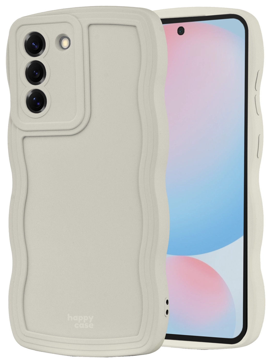 HappyCase Wavy Samsung Galaxy S24 FE Hoesje TPU Back Cover Beige afbeelding 1
