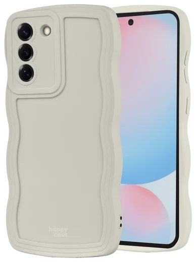 HappyCase Wavy Samsung Galaxy S24 FE Hoesje TPU Back Cover Beige afbeelding 1