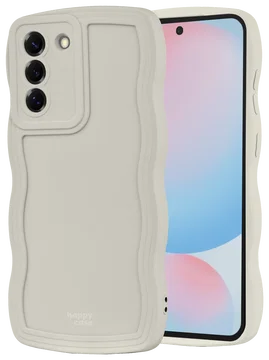 HappyCase Wavy Samsung Galaxy S24 FE Hoesje TPU Back Cover Beige
