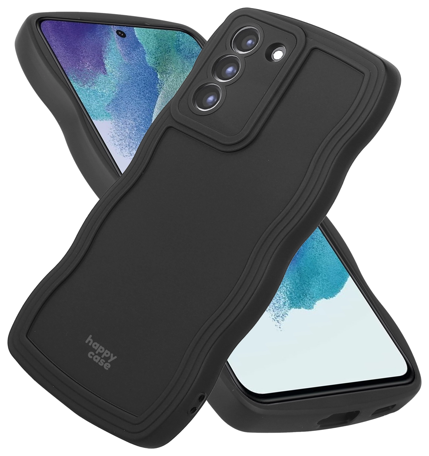 HappyCase Wavy Samsung Galaxy S21 FE Hoesje TPU Back Cover Zwart afbeelding 10
