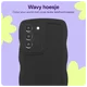 HappyCase Wavy Samsung Galaxy S21 FE Hoesje TPU Back Cover Zwart afbeelding 4