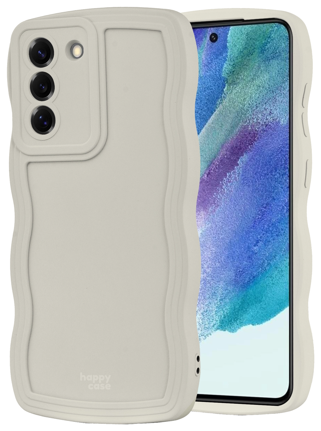 HappyCase Wavy Samsung Galaxy S21 FE Hoesje TPU Back Cover Beige afbeelding 10