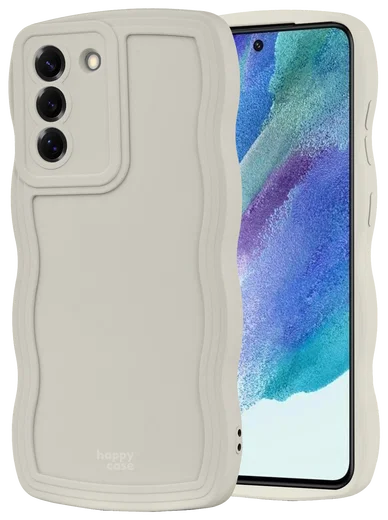HappyCase Wavy Samsung Galaxy S21 FE Hoesje TPU Back Cover Beige afbeelding 10