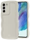HappyCase Wavy Samsung Galaxy S21 FE Hoesje TPU Back Cover Beige afbeelding 10