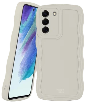HappyCase Wavy Samsung Galaxy S21 FE Hoesje TPU Back Cover Beige