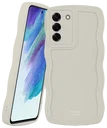 HappyCase Wavy Samsung Galaxy S21 FE Hoesje TPU Back Cover Beige