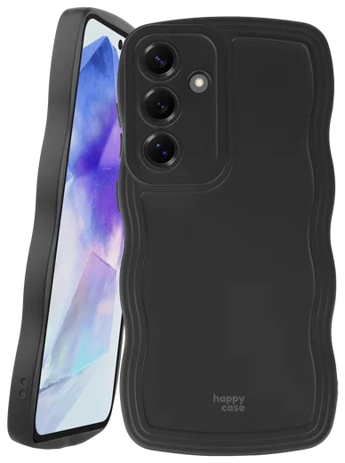 HappyCase Wavy Samsung Galaxy A55 Hoesje TPU Back Cover Zwart afbeelding 11