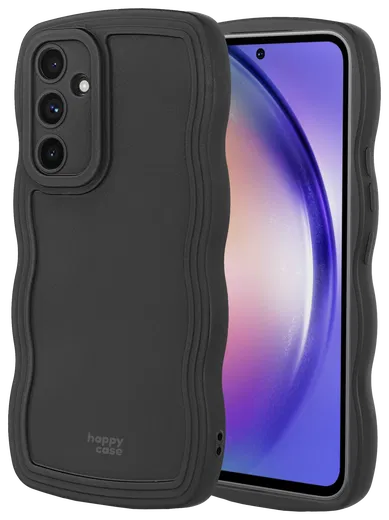 HappyCase Wavy Samsung Galaxy A54 Hoesje TPU Back Cover Zwart afbeelding 10