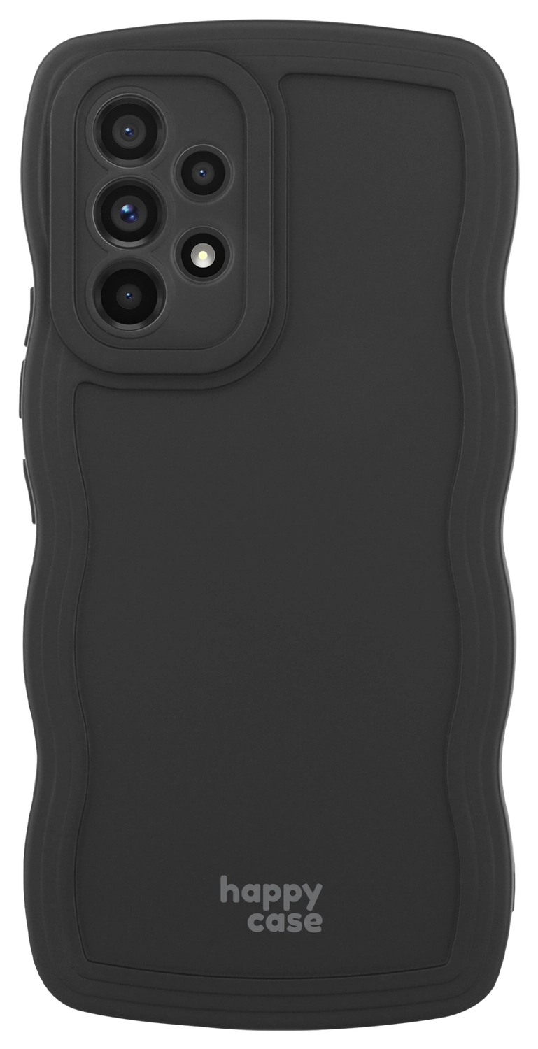 HappyCase Wavy Samsung Galaxy A53 Hoesje TPU Back Cover Zwart afbeelding 1