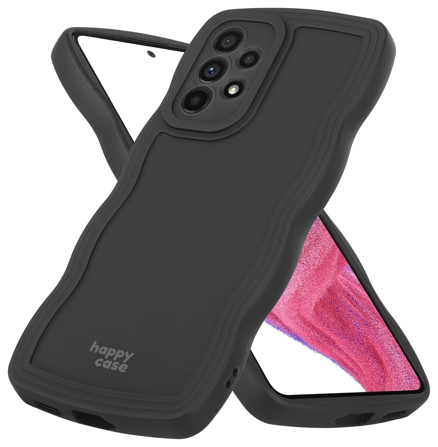 HappyCase Wavy Samsung Galaxy A53 Hoesje TPU Back Cover Zwart afbeelding 10