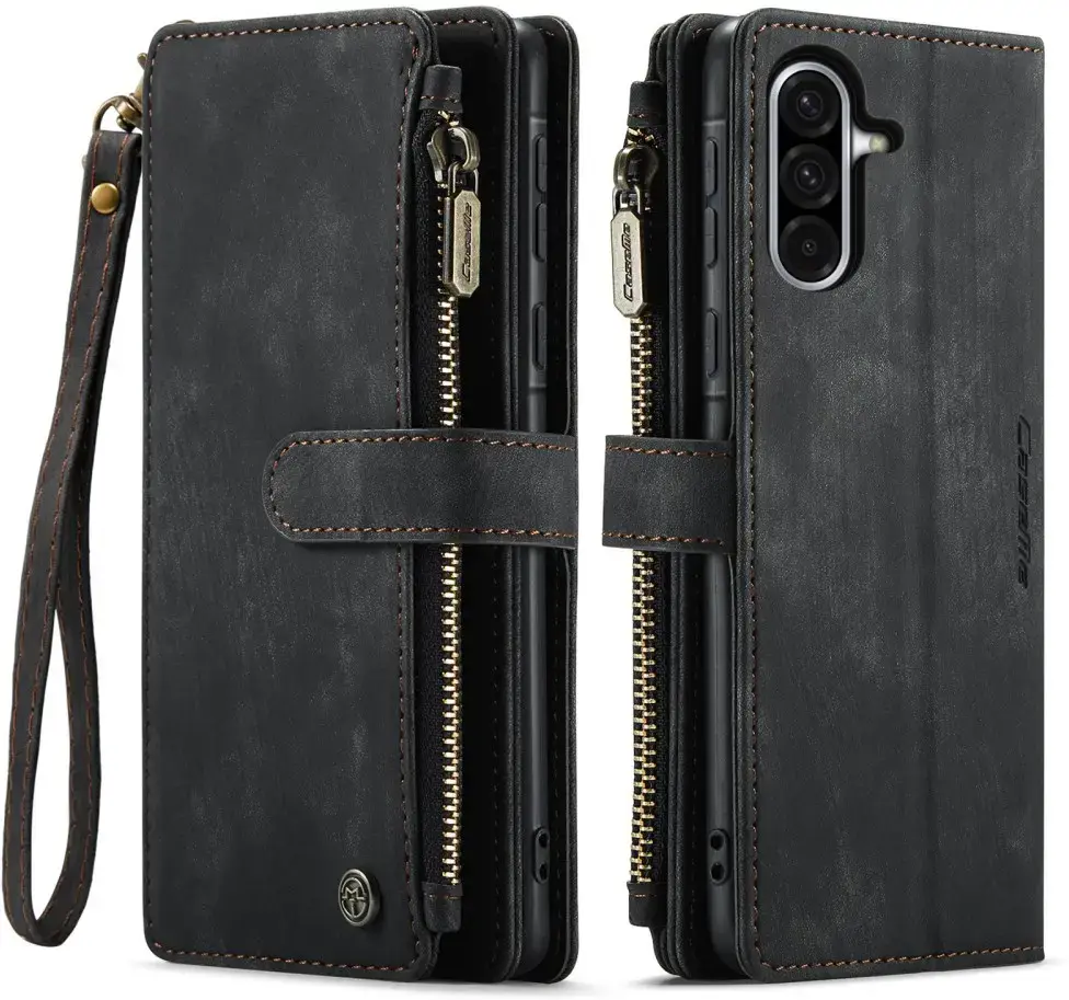 CaseMe C30 Samsung Galaxy A56 Hoesje Pasjeshouder Book Case Zwart afbeelding 1