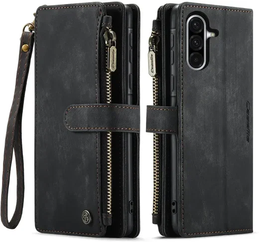 CaseMe C30 Samsung Galaxy A56 Hoesje Pasjeshouder Book Case Zwart afbeelding 1