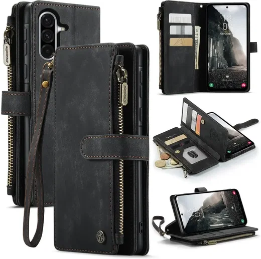 CaseMe C30 Samsung Galaxy A56 Hoesje Pasjeshouder Book Case Zwart afbeelding 2