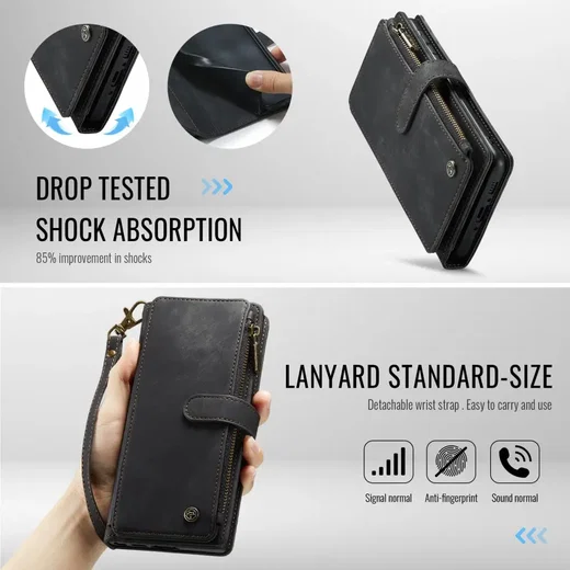 CaseMe C30 Samsung Galaxy A56 Hoesje Pasjeshouder Book Case Zwart afbeelding 6