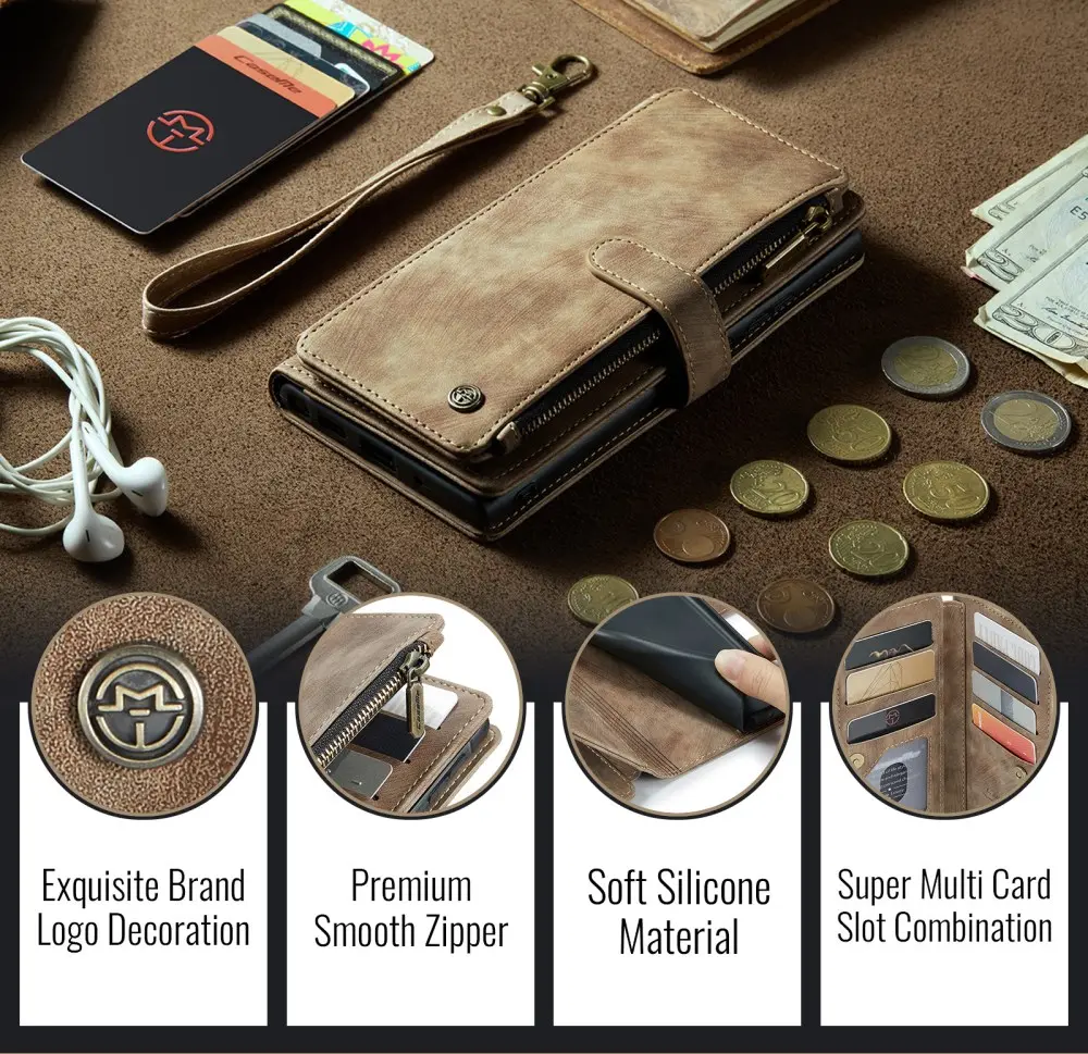 CaseMe C30 Samsung Galaxy A56 Hoesje Pasjeshouder Book Case Bruin afbeelding 3