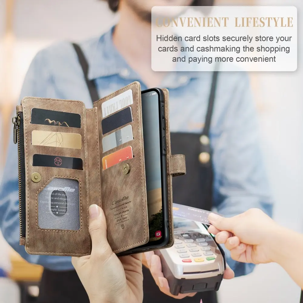 CaseMe C30 Samsung Galaxy A56 Hoesje Pasjeshouder Book Case Bruin afbeelding 4