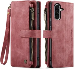 CaseMe C30 Samsung Galaxy A56 Hoesje Pasjeshouder Book Case Rood afbeelding