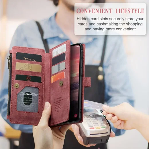 CaseMe C30 Samsung Galaxy A56 Hoesje Pasjeshouder Book Case Rood afbeelding 4
