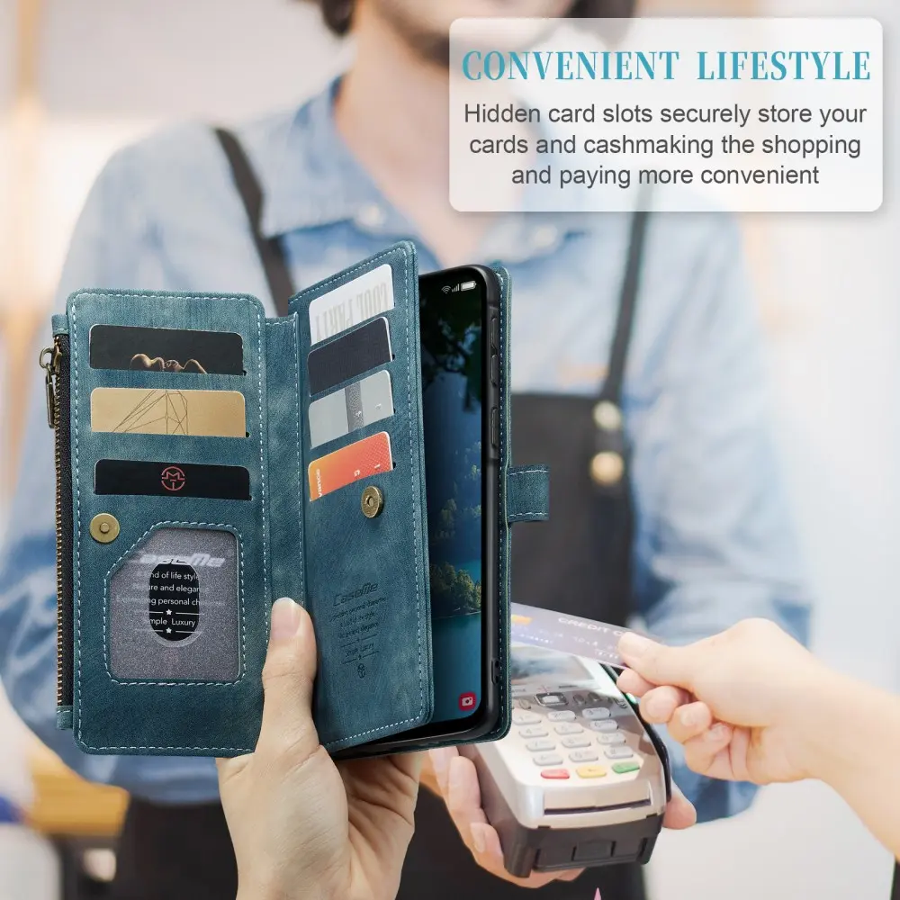 CaseMe C30 Samsung Galaxy A56 Hoesje Pasjeshouder Book Case Blauw afbeelding 5